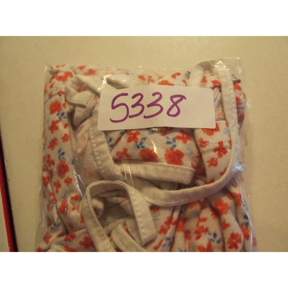 Old Navy Girls Summer Dress Size 8 White Orange Floral Pockets Sleeveless Knit